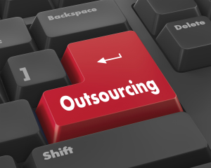 Keyboard Illustration with Outsourcing wording