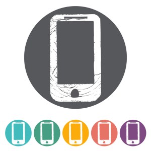 Telephone flat icon set, vector